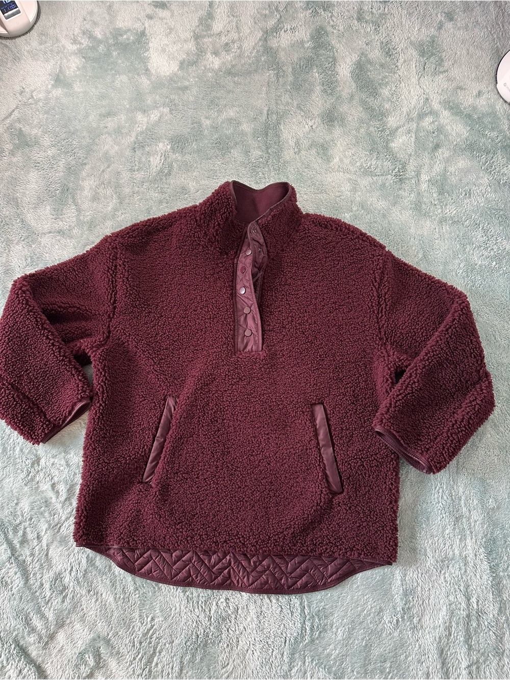 Athleta Women's Plush Sherpa Pullover Sweater - Burgundy